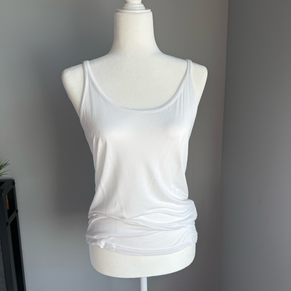 White Tank Top Lynn Ritchie Silver Classic Women's NEW Small Soft Thin Summer